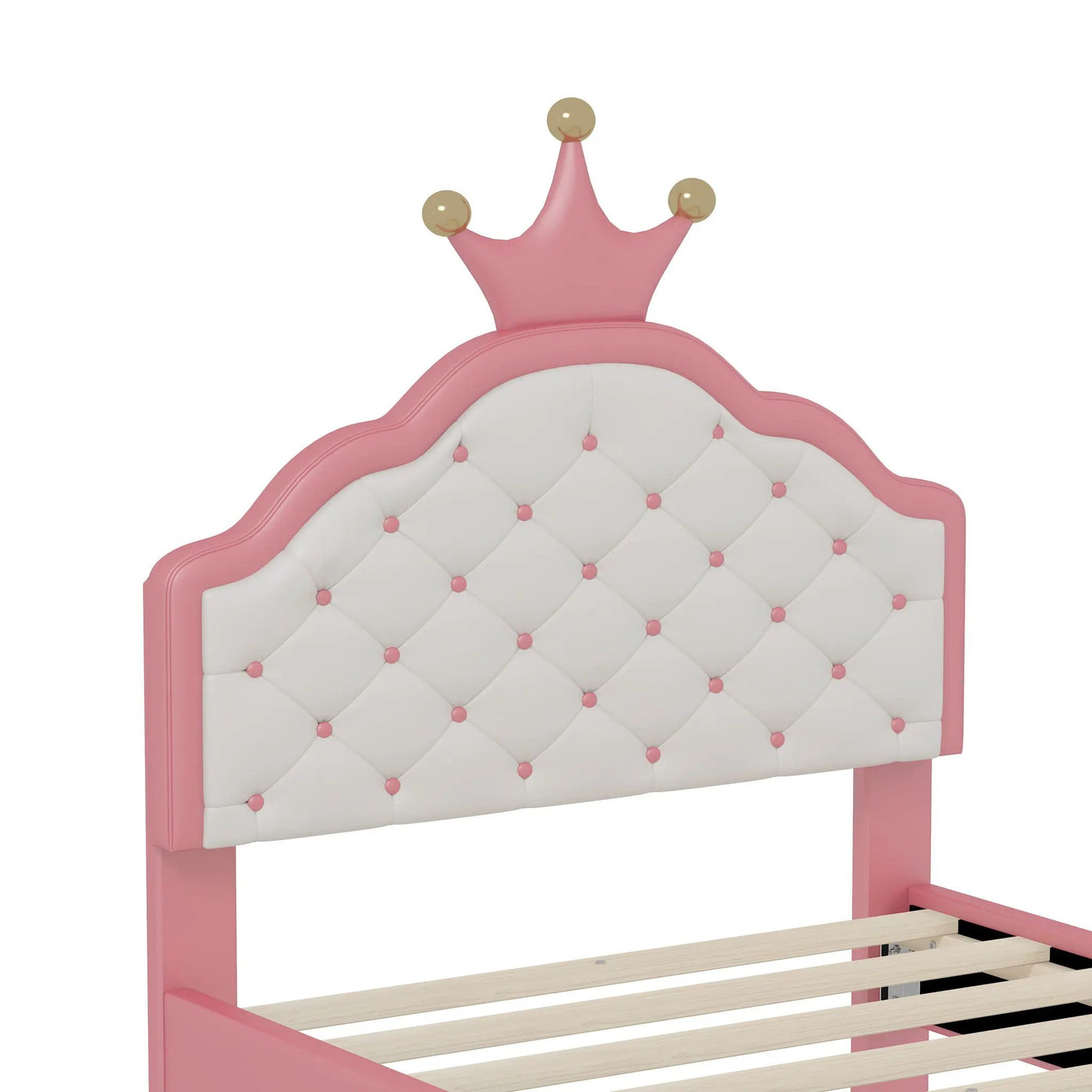 Lovely Crown Fantasy Princess Bed With Tufted Headboard by Unique Piece Furniture