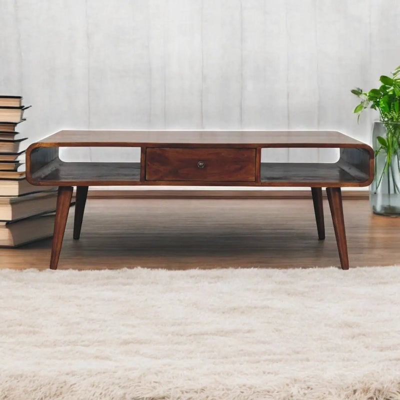 Avora - 2 Drawer Coffee Table - Brown by HouseOfZazla