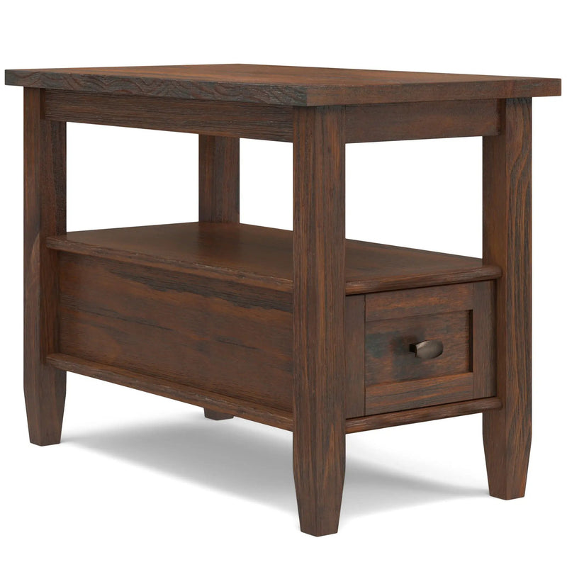 Warm Shaker - Narrow Side Table - Distressed Charcoal Brown by HouseOfZazla