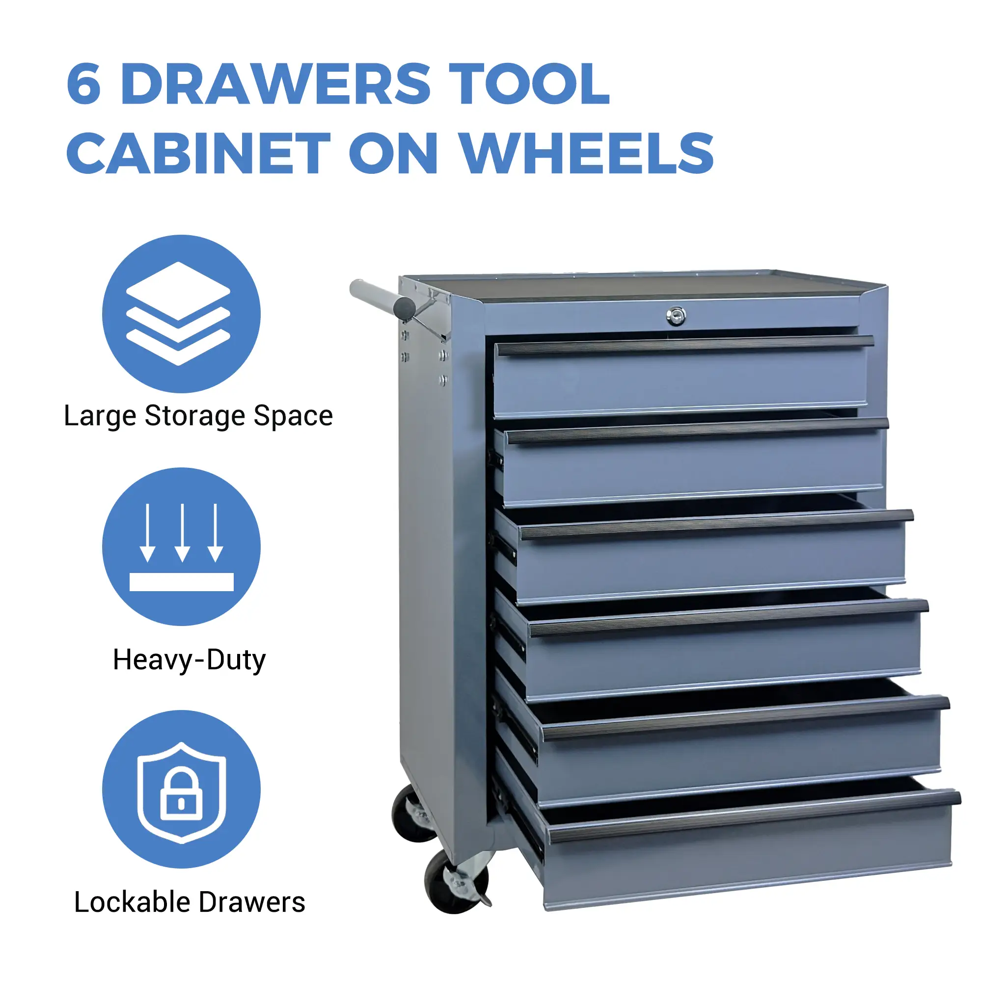 Rolling Metal Tool Chest with 6 Drawers by HouseOfZazla
