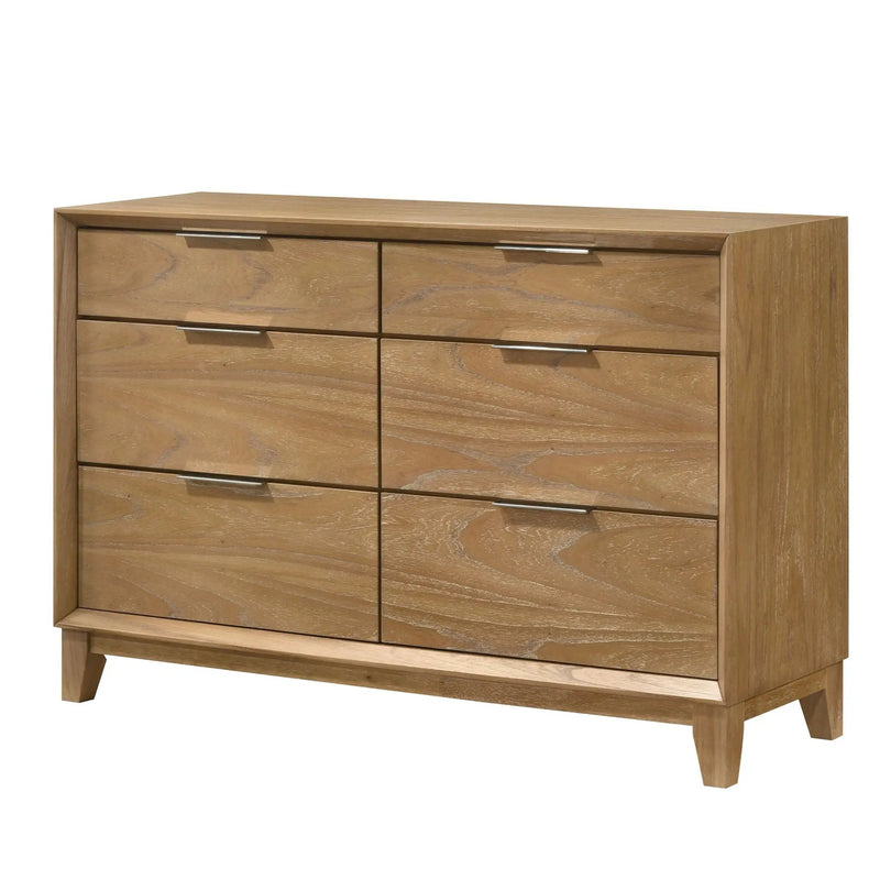 6 Drawer Storage Dresser, Bedroom Furniture - Natural Wood by HouseOfZazla