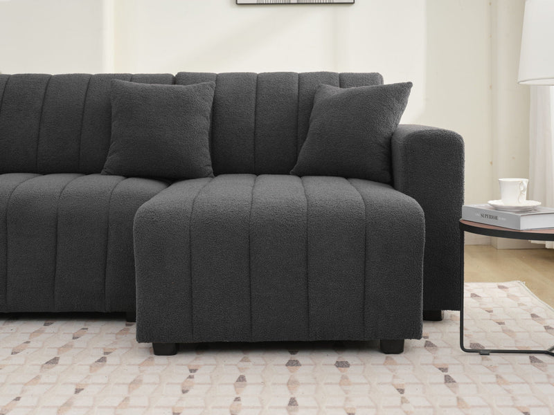 Jessica - Lamb Wool Sectional Sofa With Chaise by HouseOfZazla