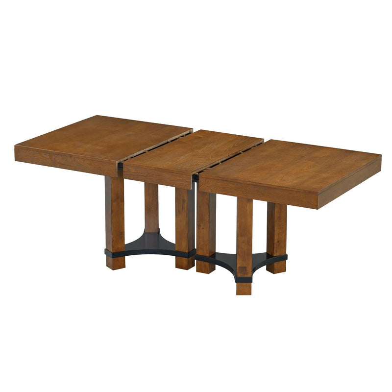 Topmax - 7 Piece Rustic Extendable Dining Table Set With Removable Leaf, 2 Arm Chairs And 4 Armless Chairs by HouseOfZazla