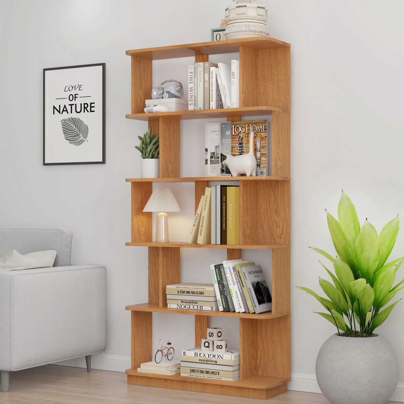 Modern 5 Tier Open Storage Bookcase by HouseOfZazla