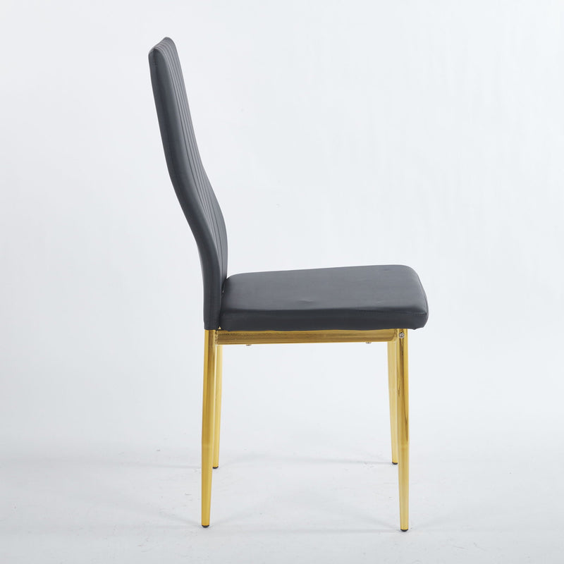 Dining Chair (Set of 4) - Golden Black by HouseOfZazla