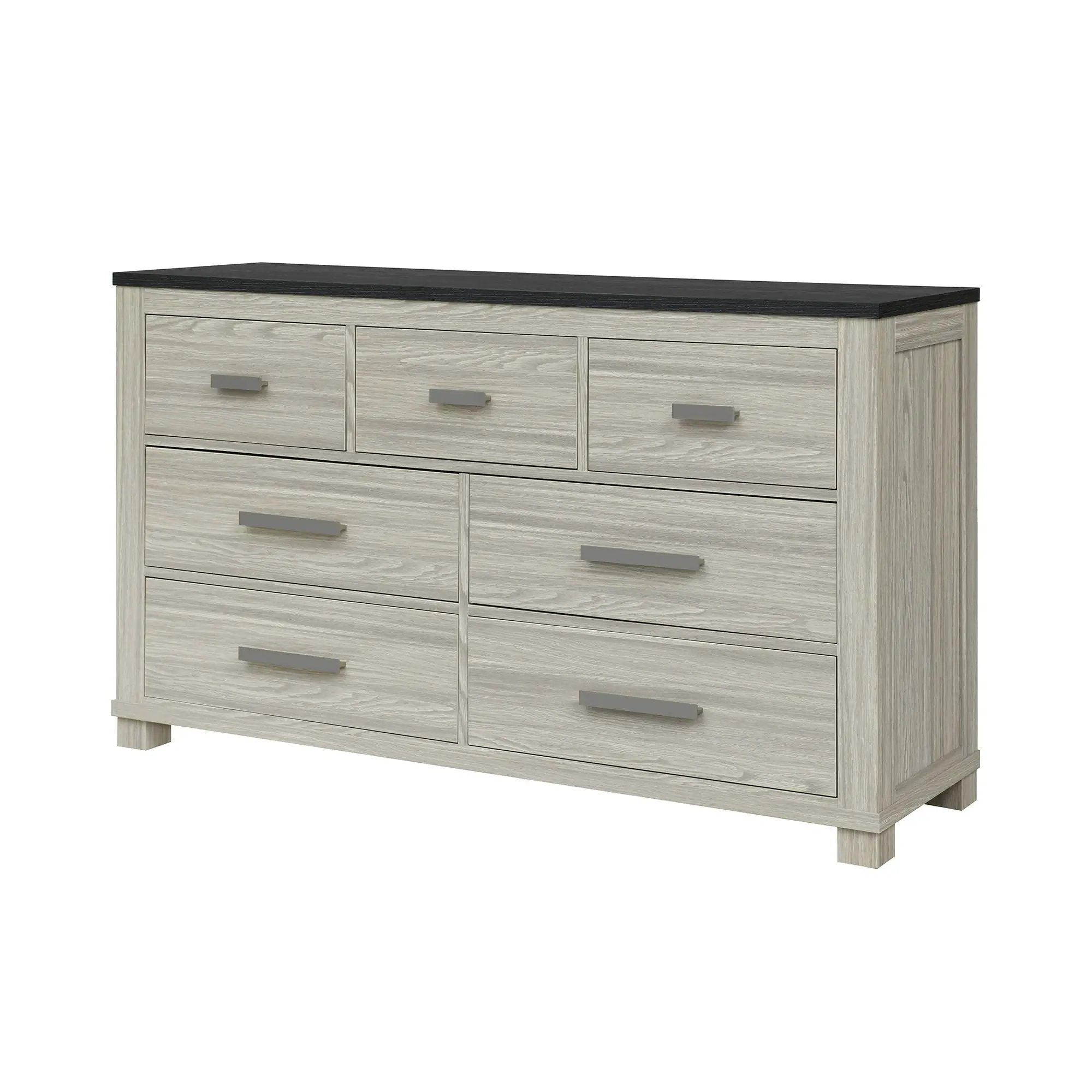 Augusta - Dresser, 7 Spacious Drawers, Block Feet - Beige Brown by Unique Piece Furniture