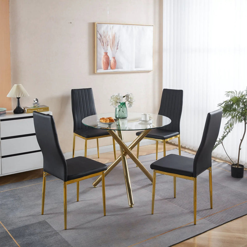 Dining Chair (Set of 4) - Golden Black by Unique Piece Furniture