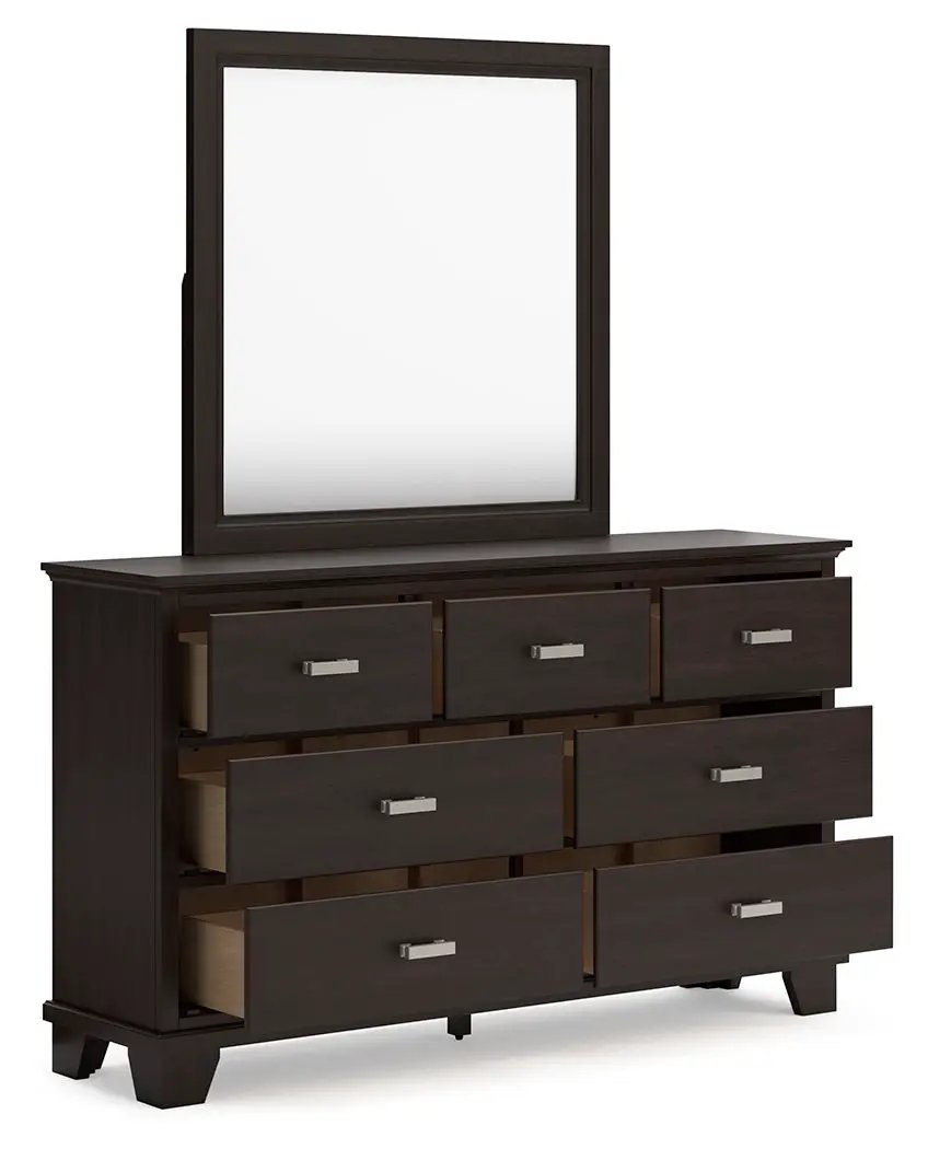 Covetown - Dresser And Mirror - Dark Brown by Unique Piece Furniture