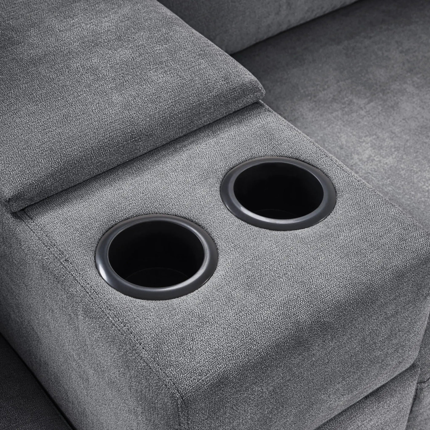 Modular 5 Seat U-Shape Sectional Sofa With Chaise Lounge, Built In Cup Holders And Storage Drawer by HouseOfZazla