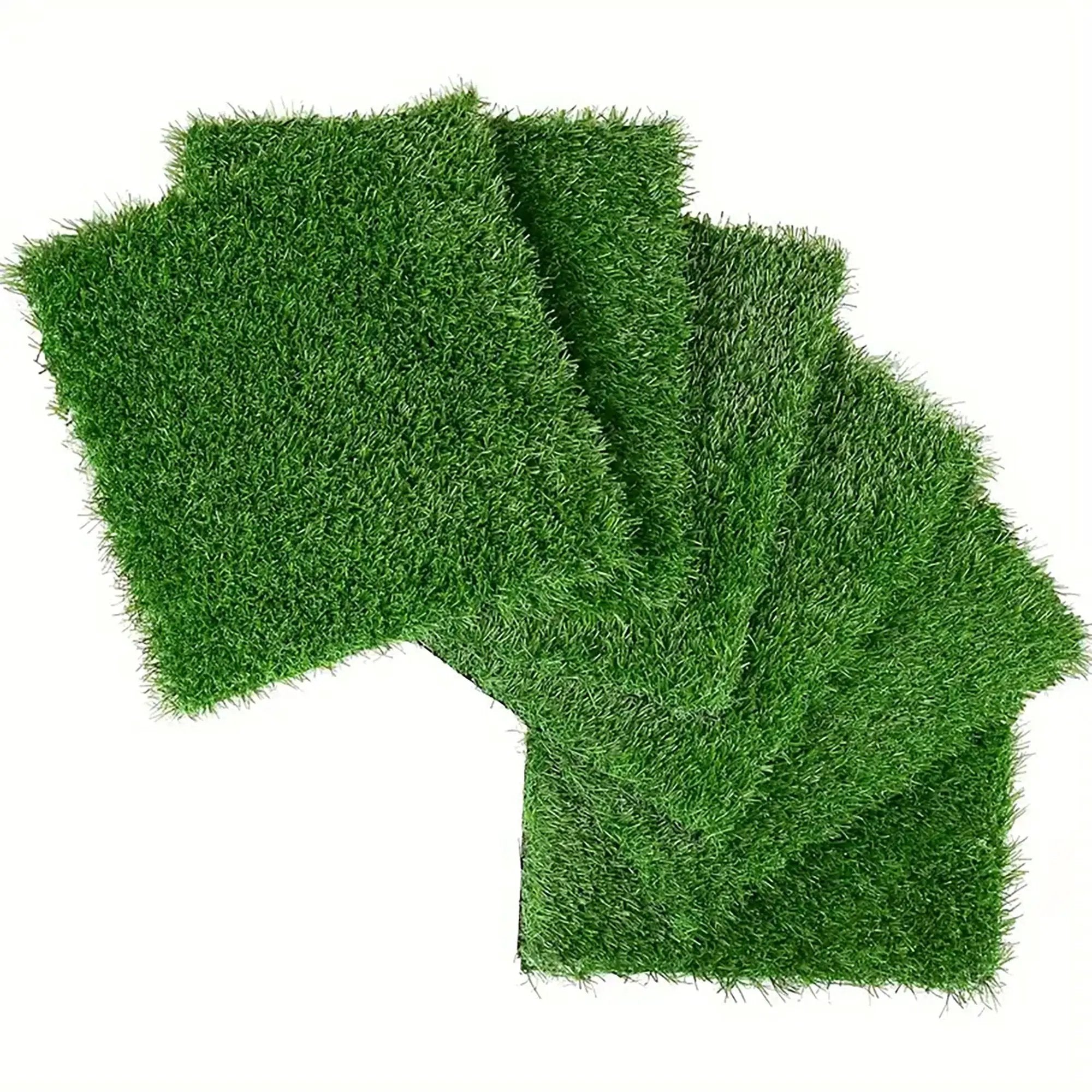Artificial Lawn Interlocking Grass Tiles For Patio (Set of 36) - Green by HouseOfZazla