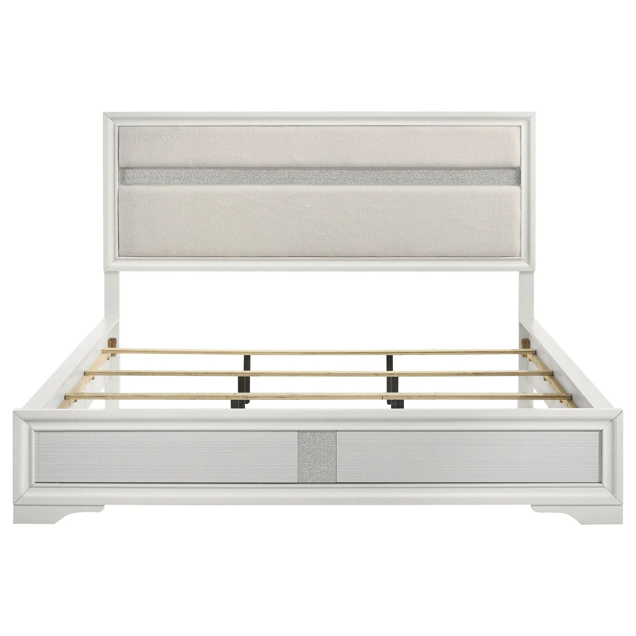 Miranda 54-inch Upholstered California King Panel Bed White by Unique Piece Furniture