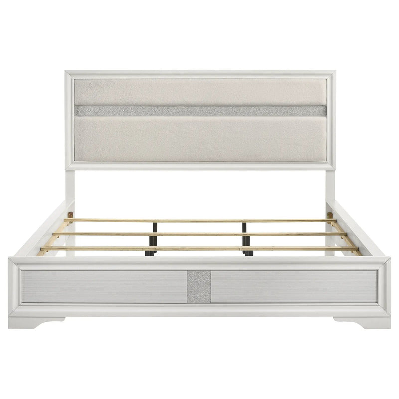 Miranda 54-inch Upholstered California King Panel Bed White by Unique Piece Furniture