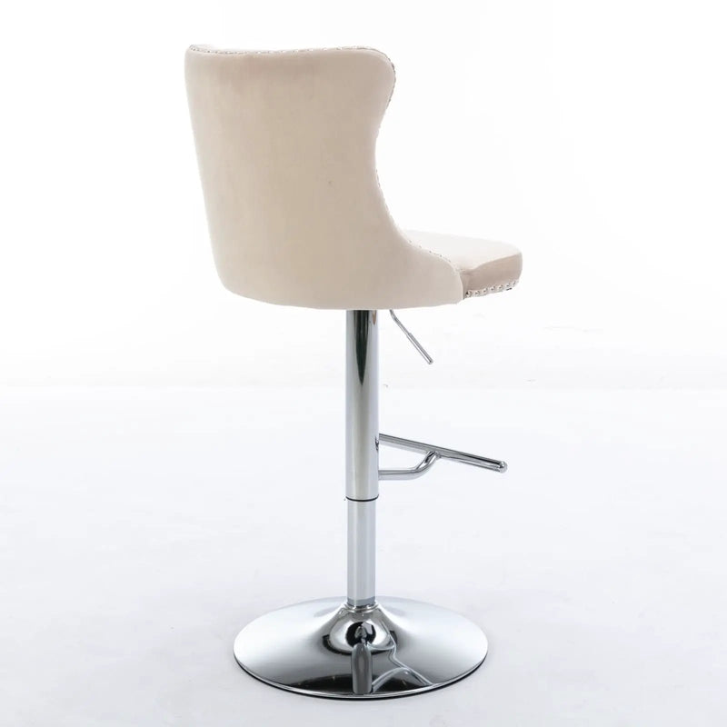 Swivel Barstools Adjusatble Seat Height From 25-33", Modern Upholstered Base Bar Stools With Backs Comfortable Tufted For Home Pub And Kitchen Island (Set of 2) by Unique Piece Furniture