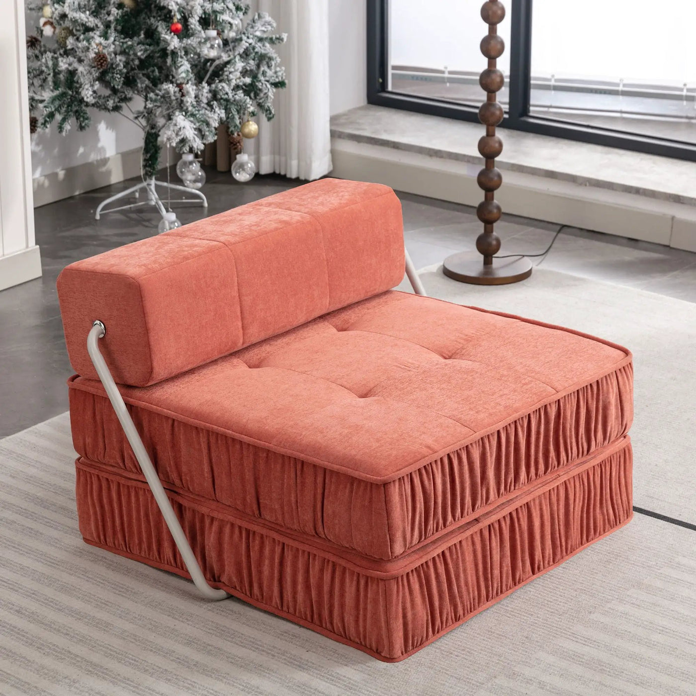 Folding Sofa With Removable Back Cushion, Convertible Futon Sleeper Chair by HouseOfZazla