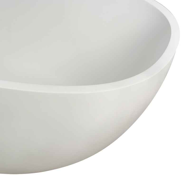 65.2" Freestanding Solid Surface Soaking Bathtub For Bathroom - Matte White by HouseOfZazla