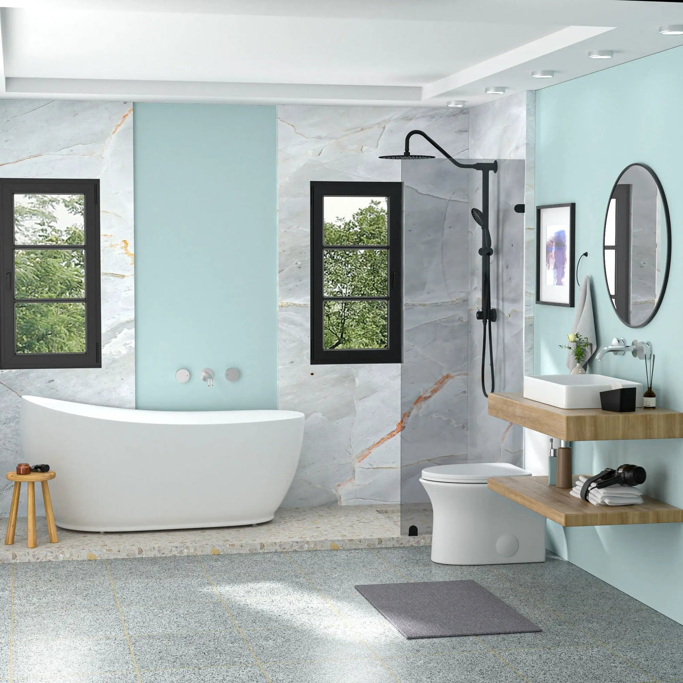 Modern European Design Ceramic Rectangular Vessel Bathroom Sink by HouseOfZazla