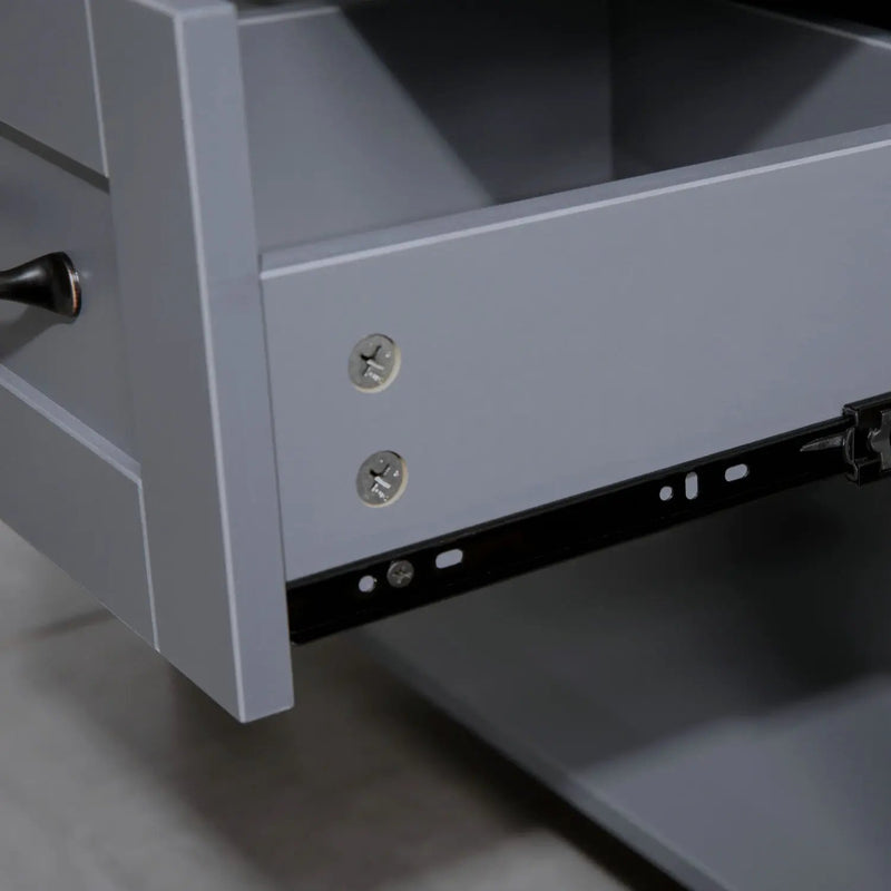 30" Gray Bathroom Vanity And Sink Combo Marble Pattern Top With Mirror Faucet & Drain - Gray by HouseOfZazla