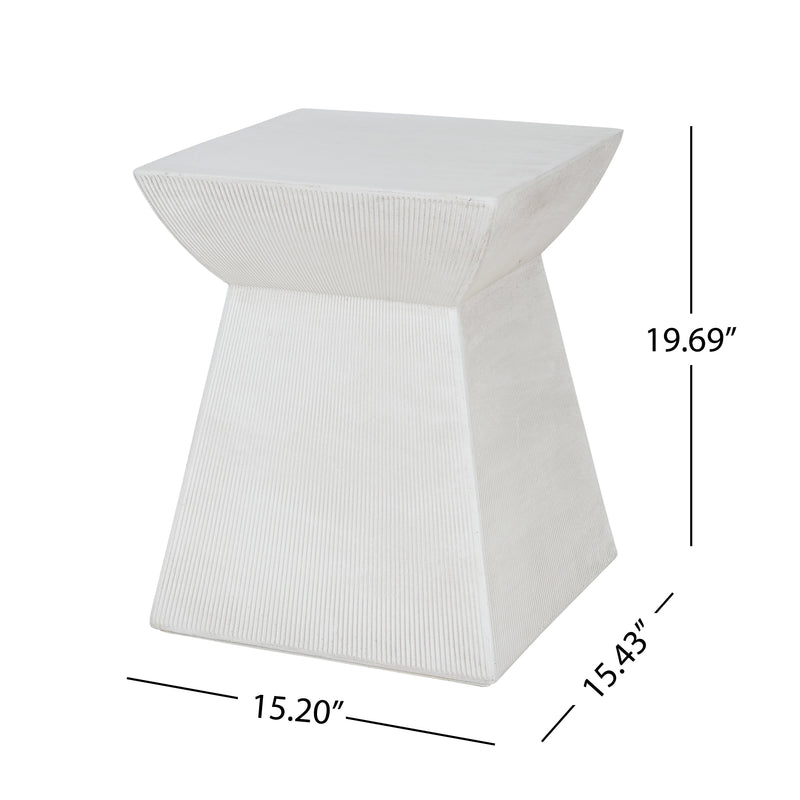 Antique-Textured Magnesium Oxide Outdoor Side Table by HouseOfZazla