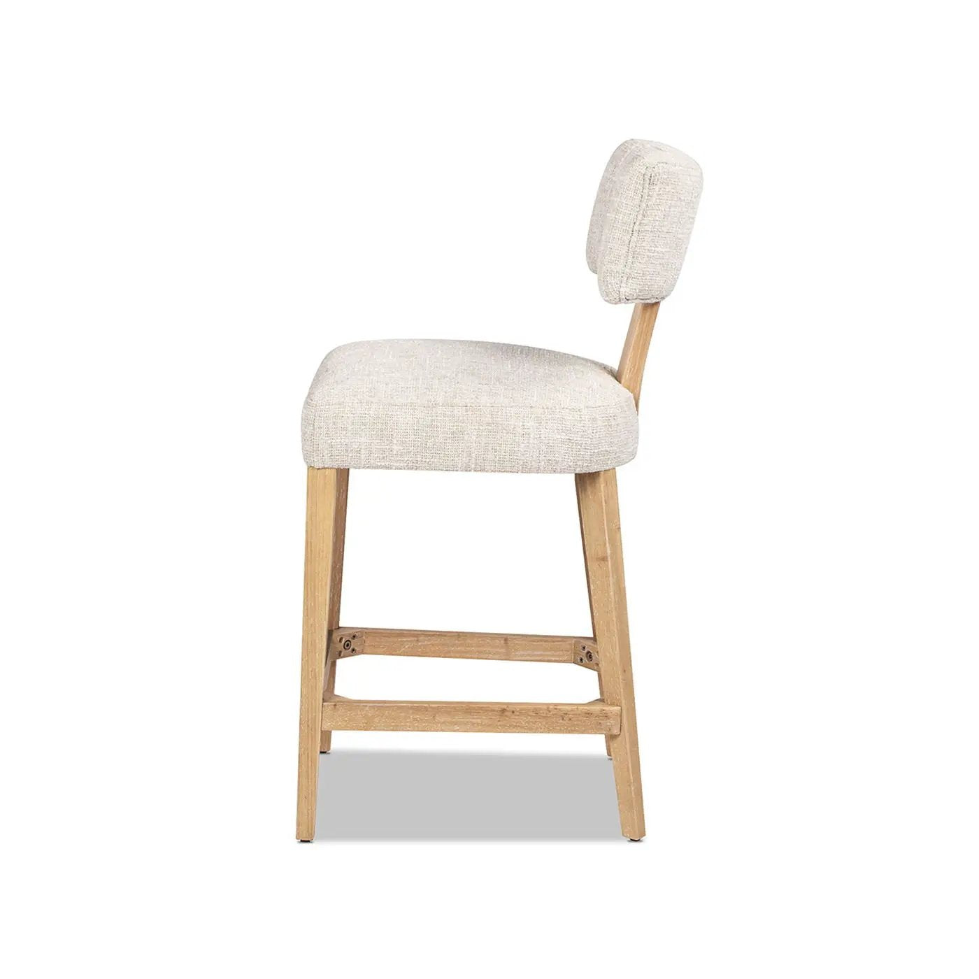 Penny - Round Arched Upholstered Counter Stool (Set of 2) - Travertine Beige by HouseOfZazla