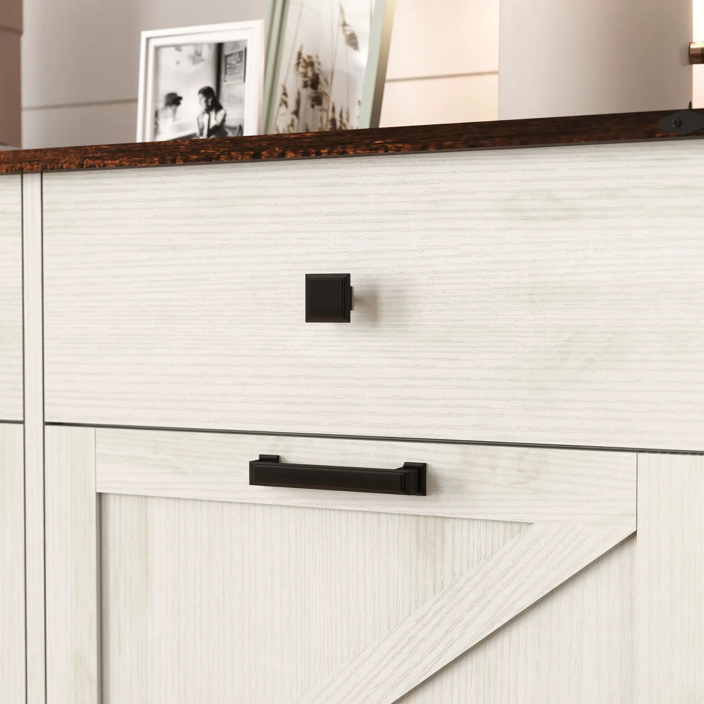 Double Tilt Out Trash Cabinet With Hideaway Drawer And Barn Door Style by HouseOfZazla
