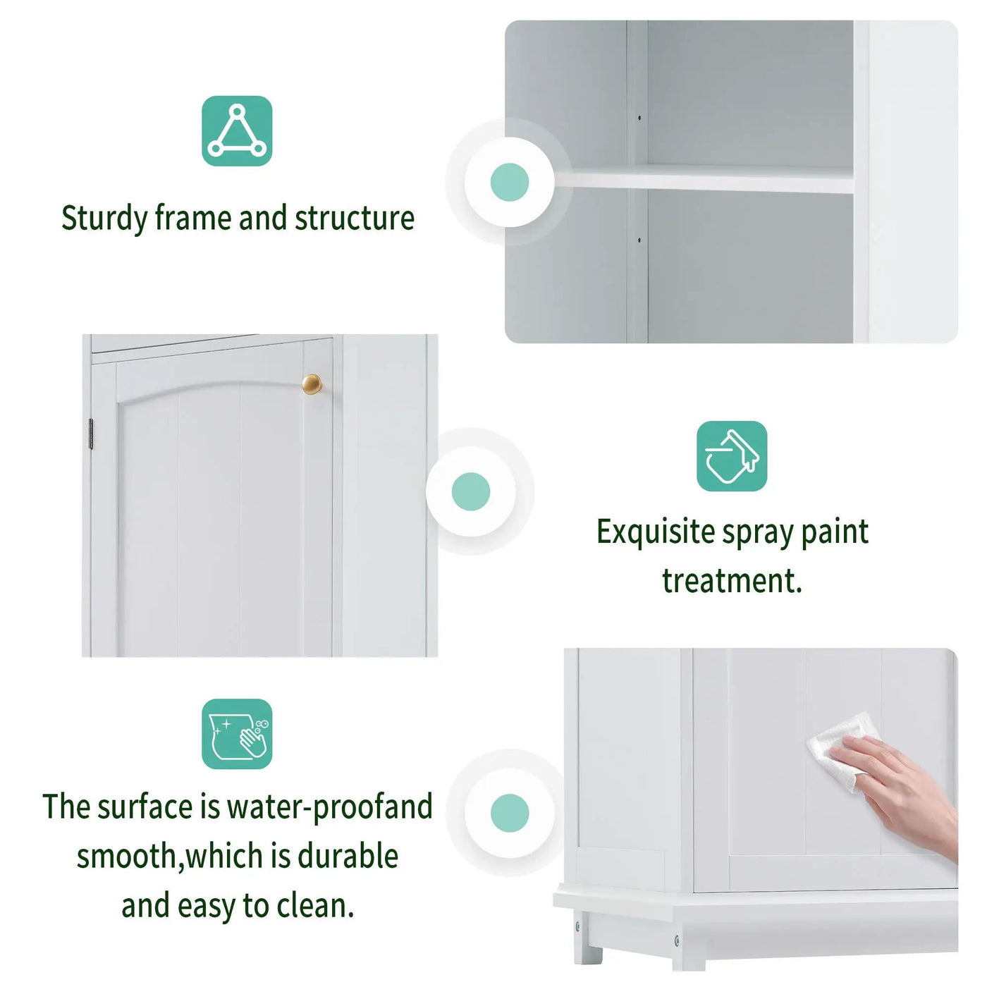 Tall Bathroom Storage Cabinet With Glass Doors, Free-Standing, Two Drawers, And Adjustable Shelves, Board, Painted Perfect For Displaying Your Favorite Items by HouseOfZazla