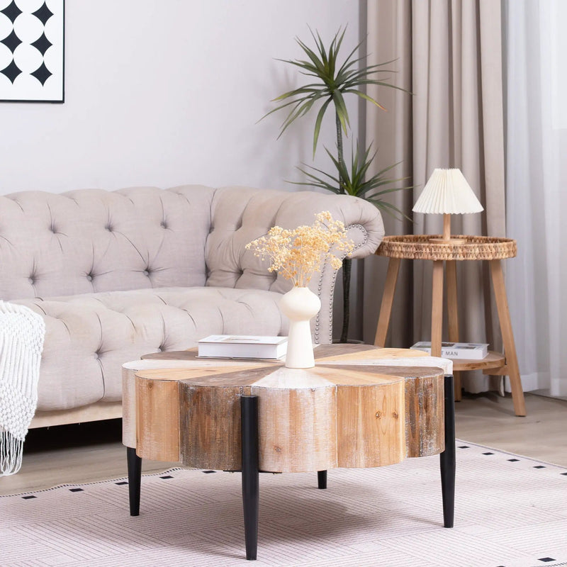 Flower Shaped Coffee Table For Living Room - Multicolor by Unique Piece Furniture