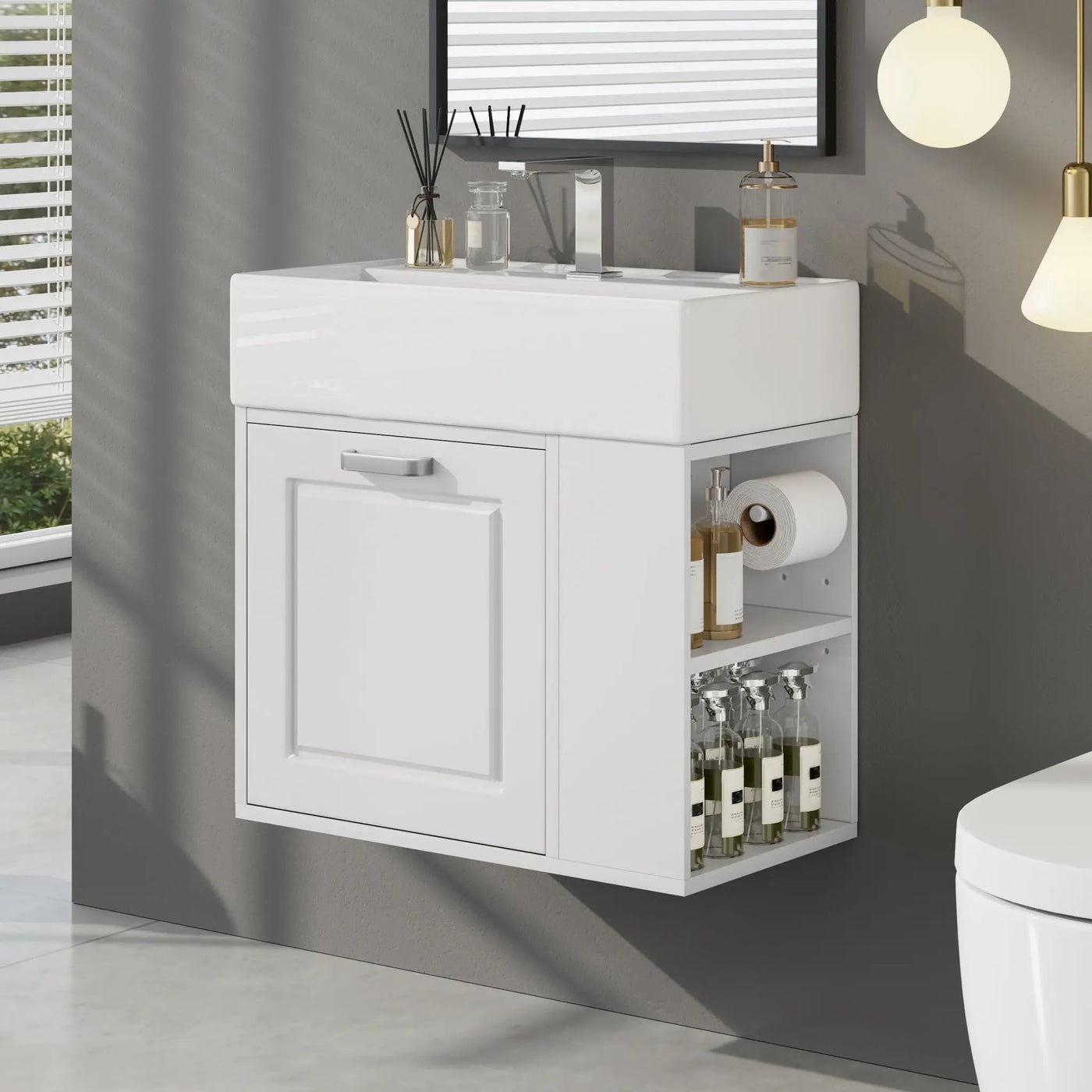 Modern Wall Mounted Bathroom Vanity With Sink by HouseOfZazla