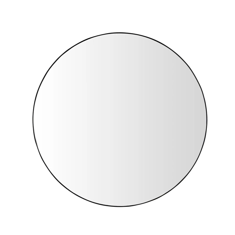 Wall Circular Framed Vanity Mirror For Bathroom, Living Room Decor - Black by HouseOfZazla