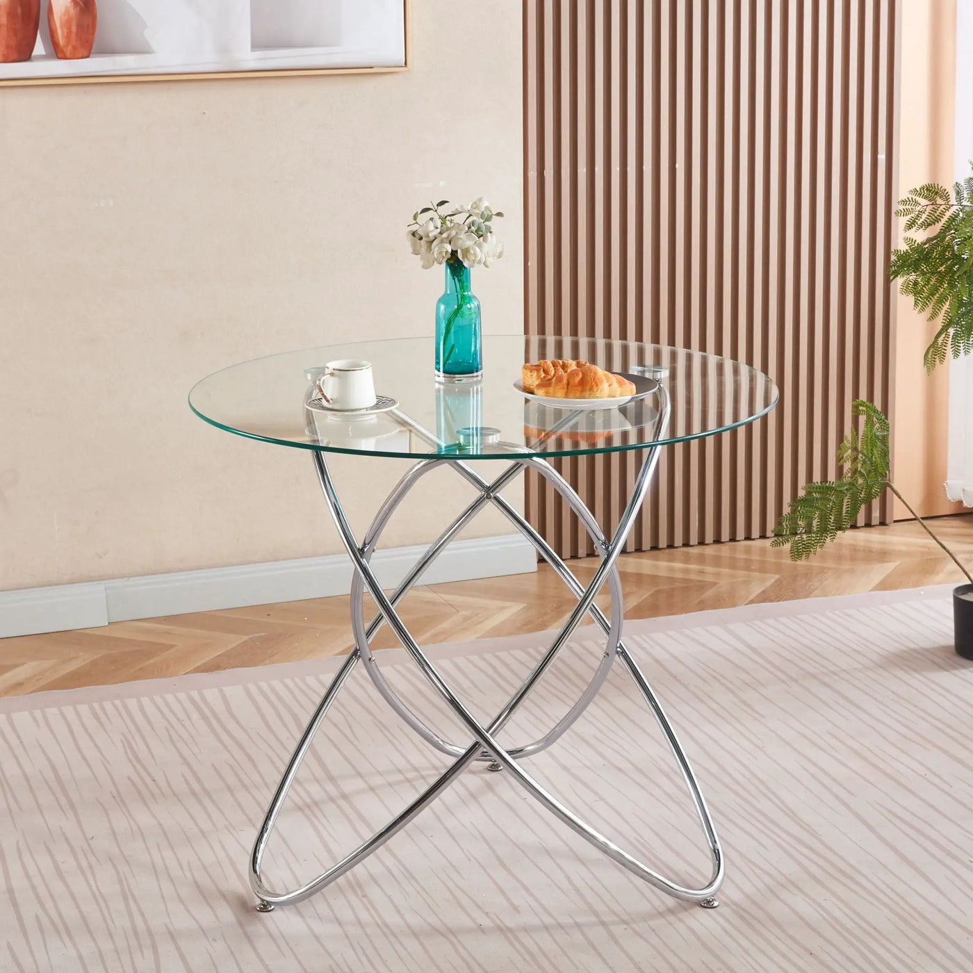 Metal Leg Dining Table With Tempered Glass Top by HouseOfZazla