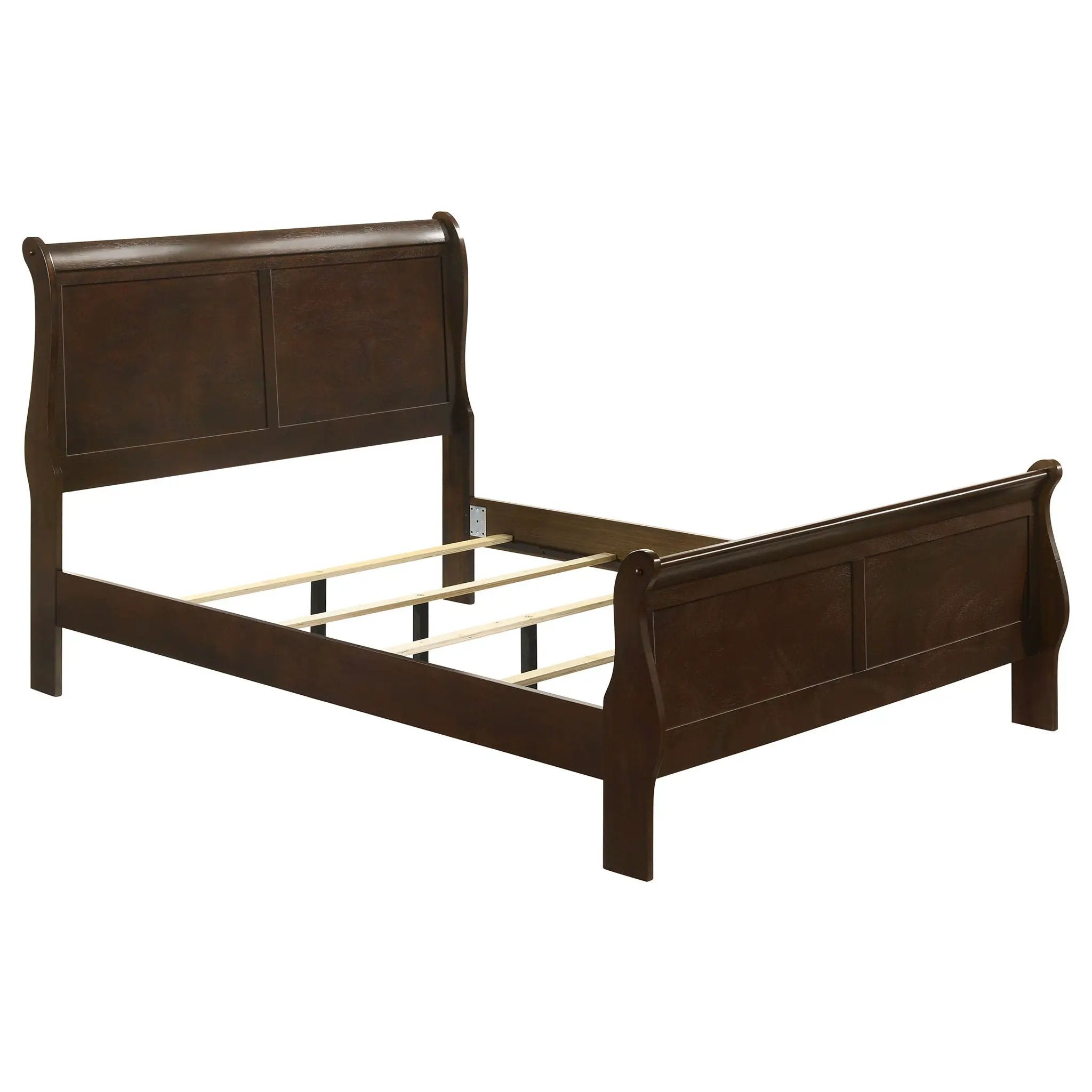 Louis Philippe Wood Full Sleigh Bed Cappuccino by Unique Piece Furniture