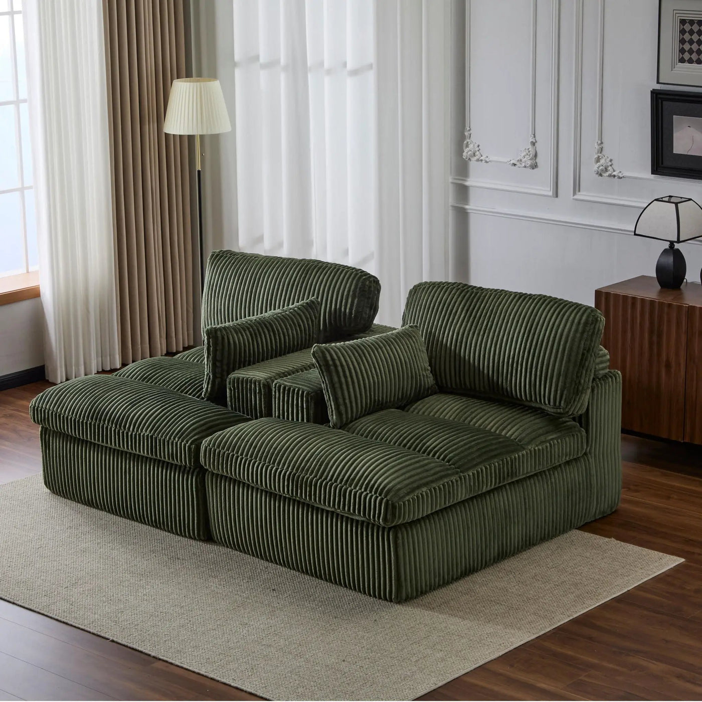 Double Chaise Lounge Chair, Oversized Upholstered Sleeper Cloud Couch by HouseOfZazla