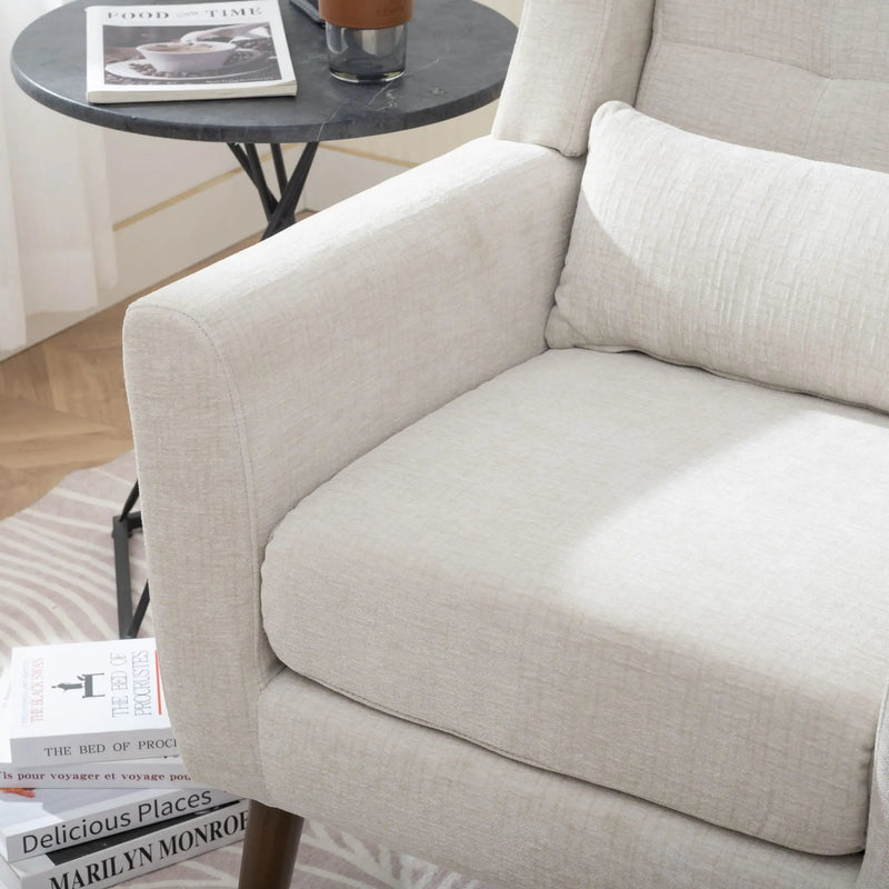 Modern Accent Chair Upholstered Foam Filled Living Room Chairs Comfy Reading Chair Mid-Century Modern Chair With Fabric Lounge Arm Chairs Armchair For Living Room Bedroom by Unique Piece Furniture