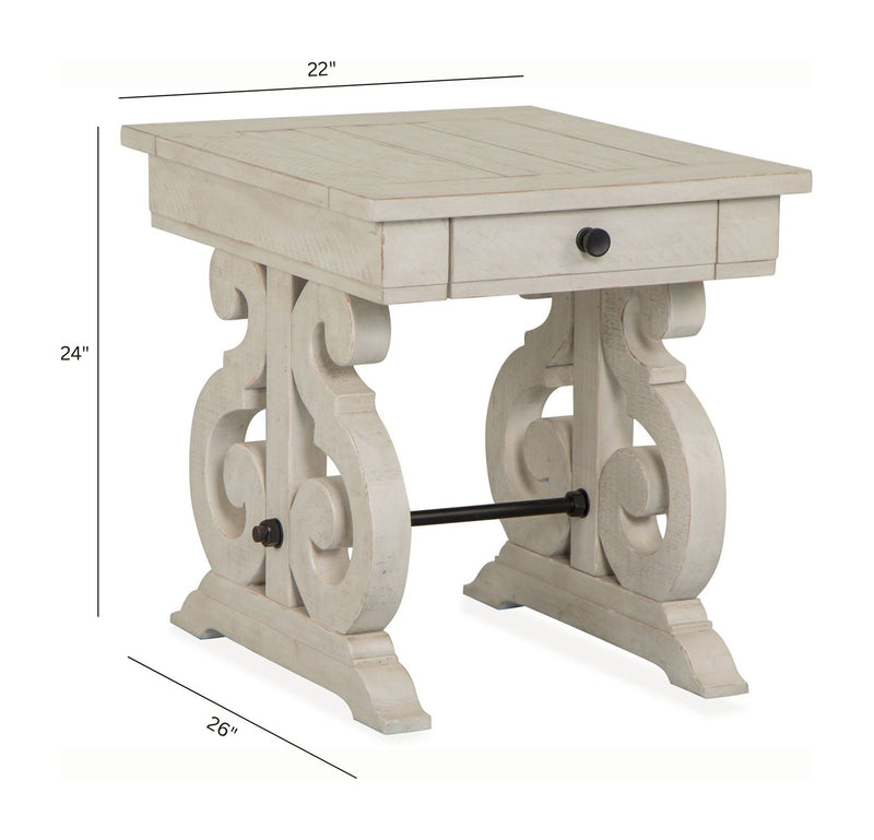 Bronwyn - Rectangular End Table - Alabaster, photo 4 of 7