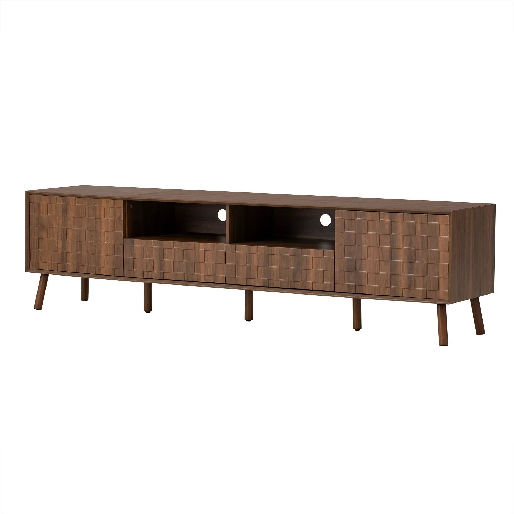 TV Stand With Drawers And Cable Management - Walnut by Unique Piece Furniture