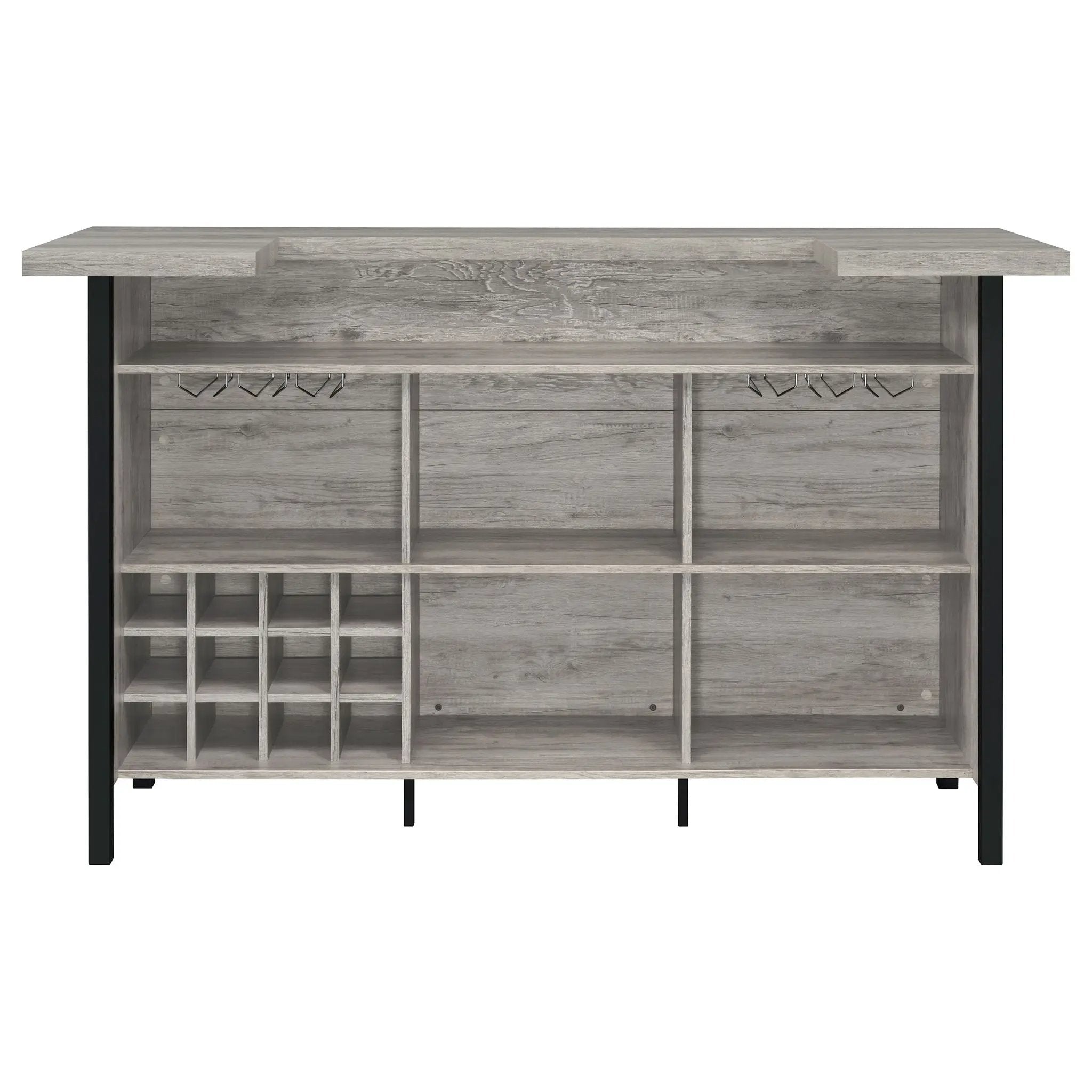 Bellemore Freestanding Home Bar Wine Cabinet Grey Driftwood by Unique Piece Furniture