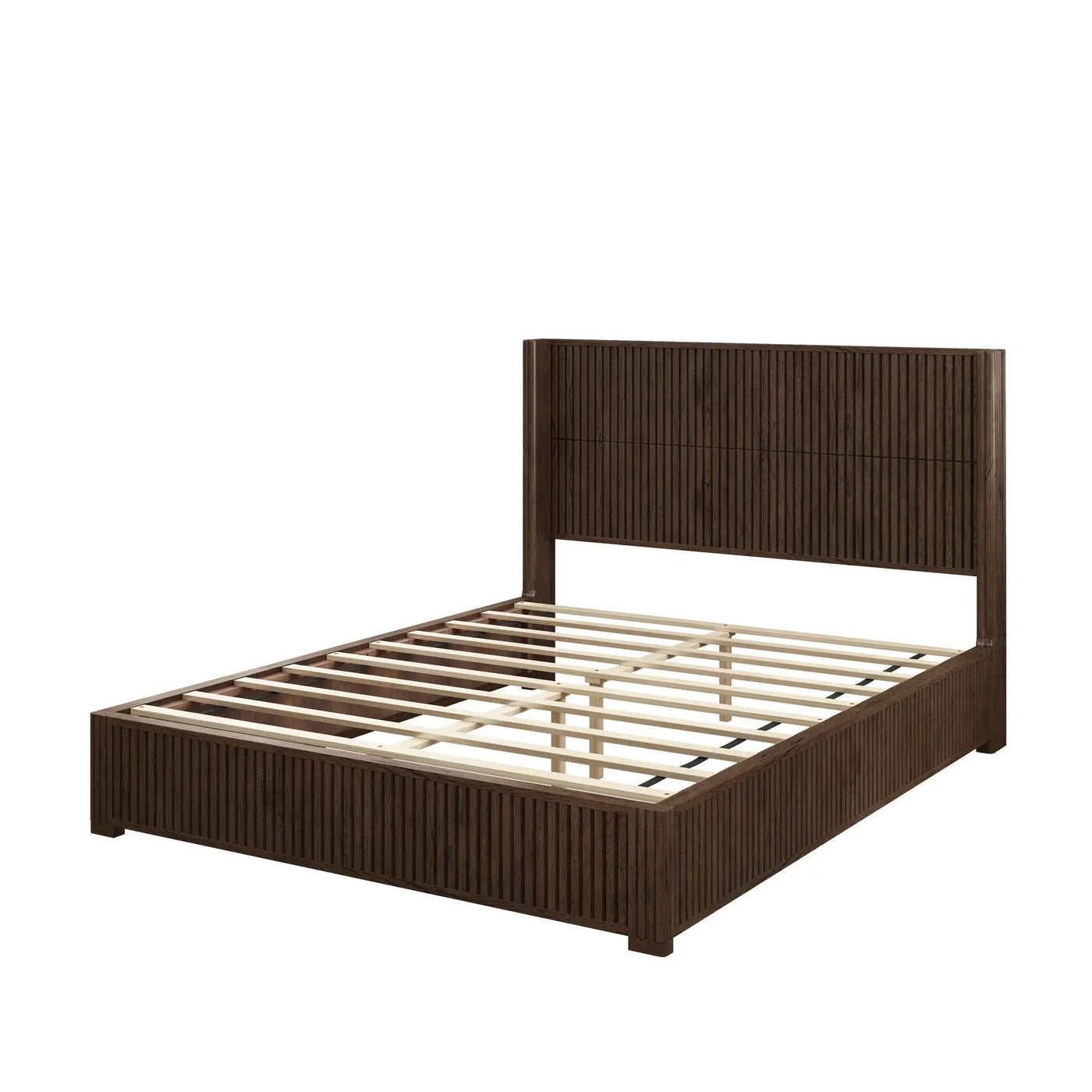 Platform Bed Frame With Headboard, Floor Standing Design by HouseOfZazla
