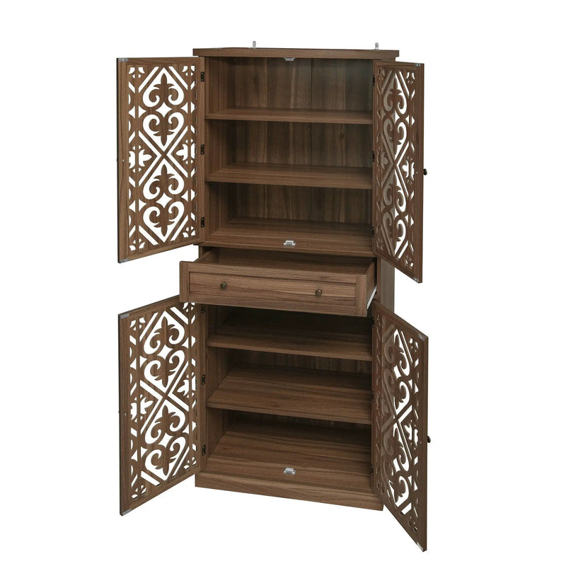 4 Door Cabinet With 1 Drawer, With 4 Adjustable Inner Shelves, Storage Cabinet by HouseOfZazla