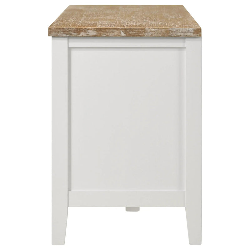 Hollis 2-door Wood 67-inch TV Stand with Drawer Brown and White by Unique Piece Furniture