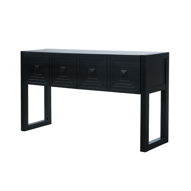 Geometric Carved Console Table With 3 Soft Close Drawers by HouseOfZazla