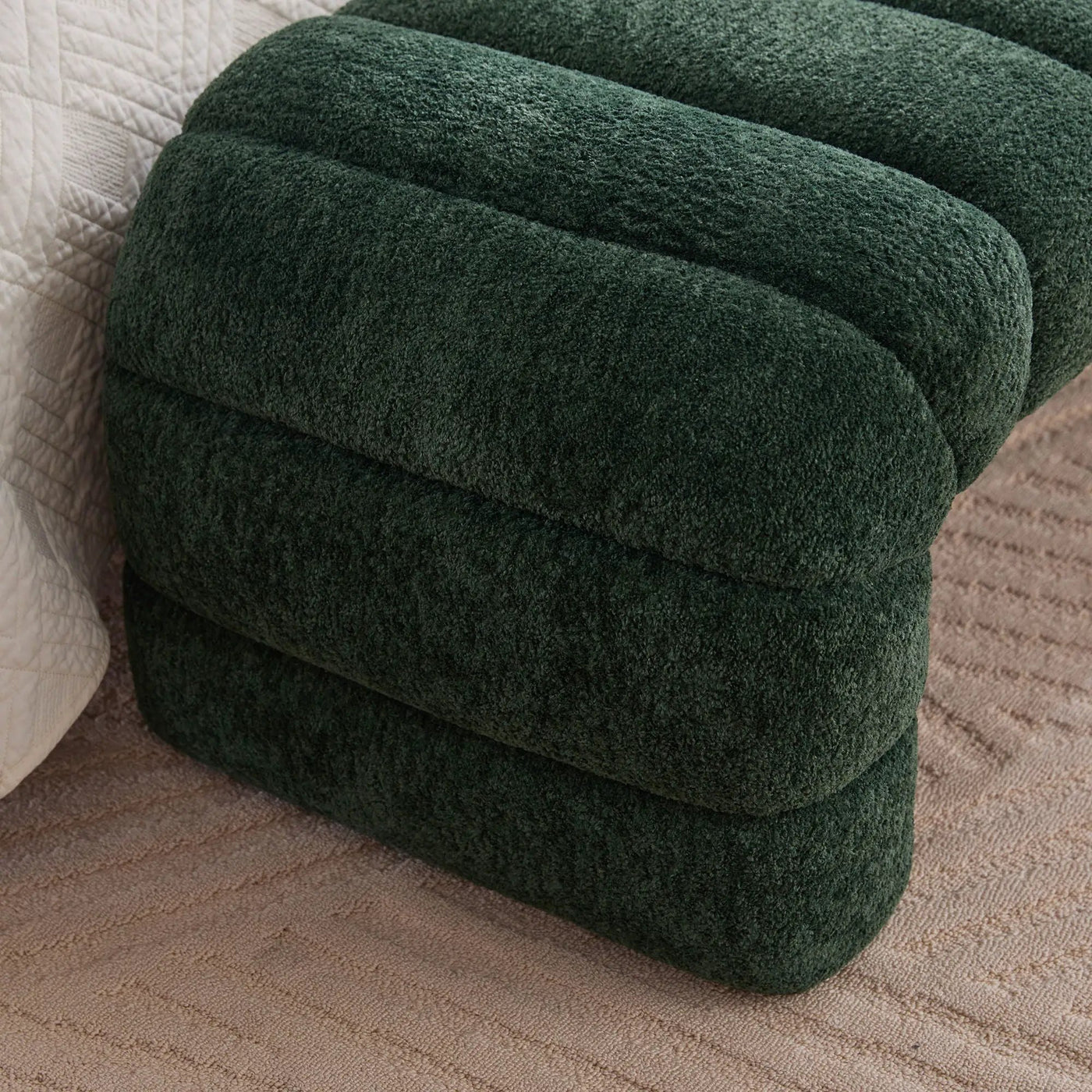 Modern Upholstered Armless Bed Bench With Channel Tufted Design by Unique Piece Furniture