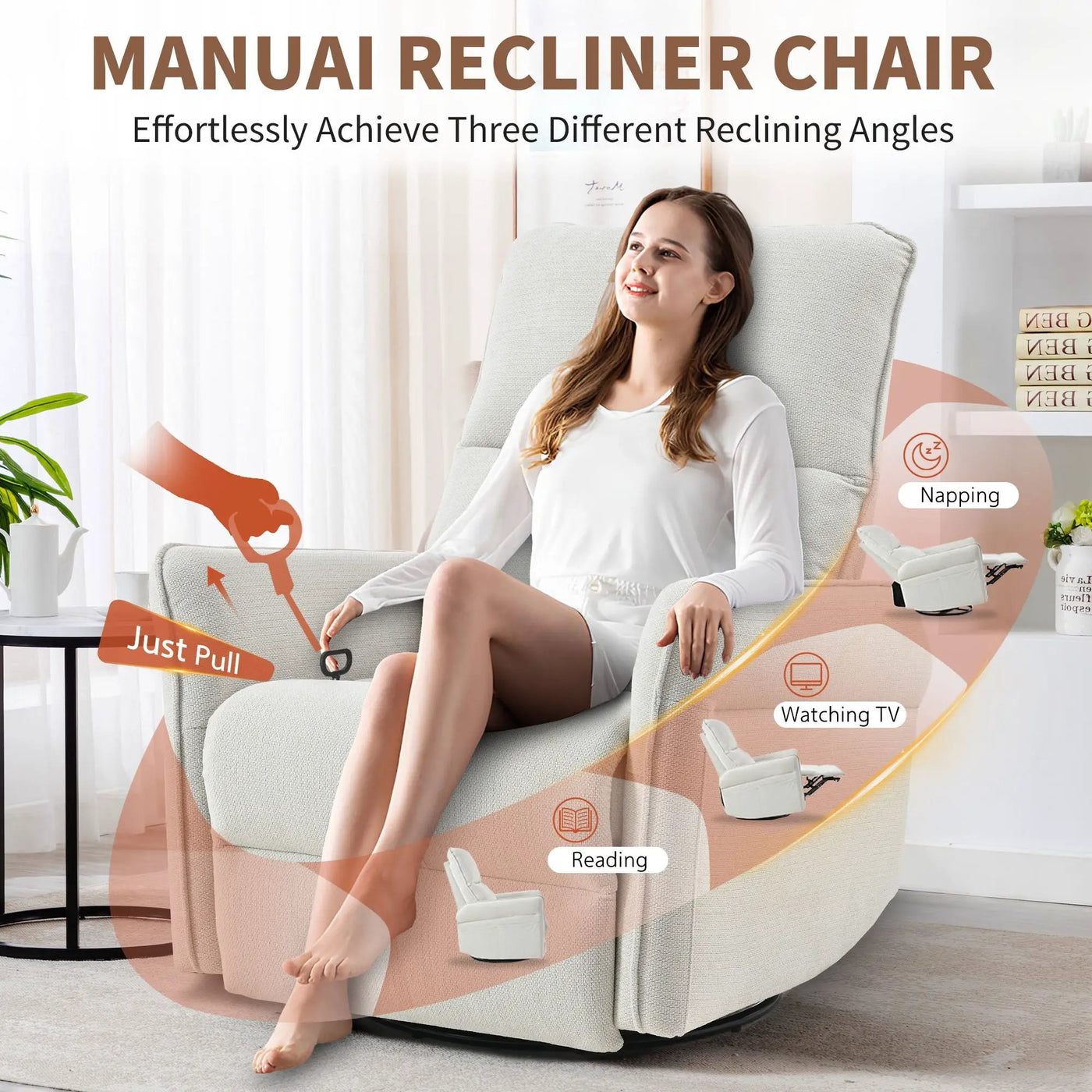 270° Power Swivel Rocker Glider Recliner Chair With USB Ports by Unique Piece Furniture