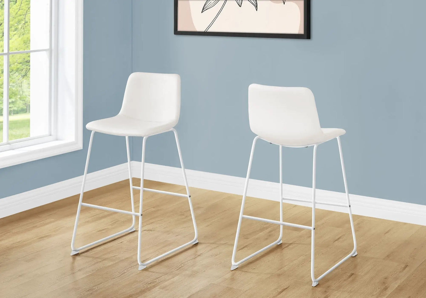 Bar Height Office Chair with Curved Backrest and Leather-Look Upholstery by HouseOfZazla