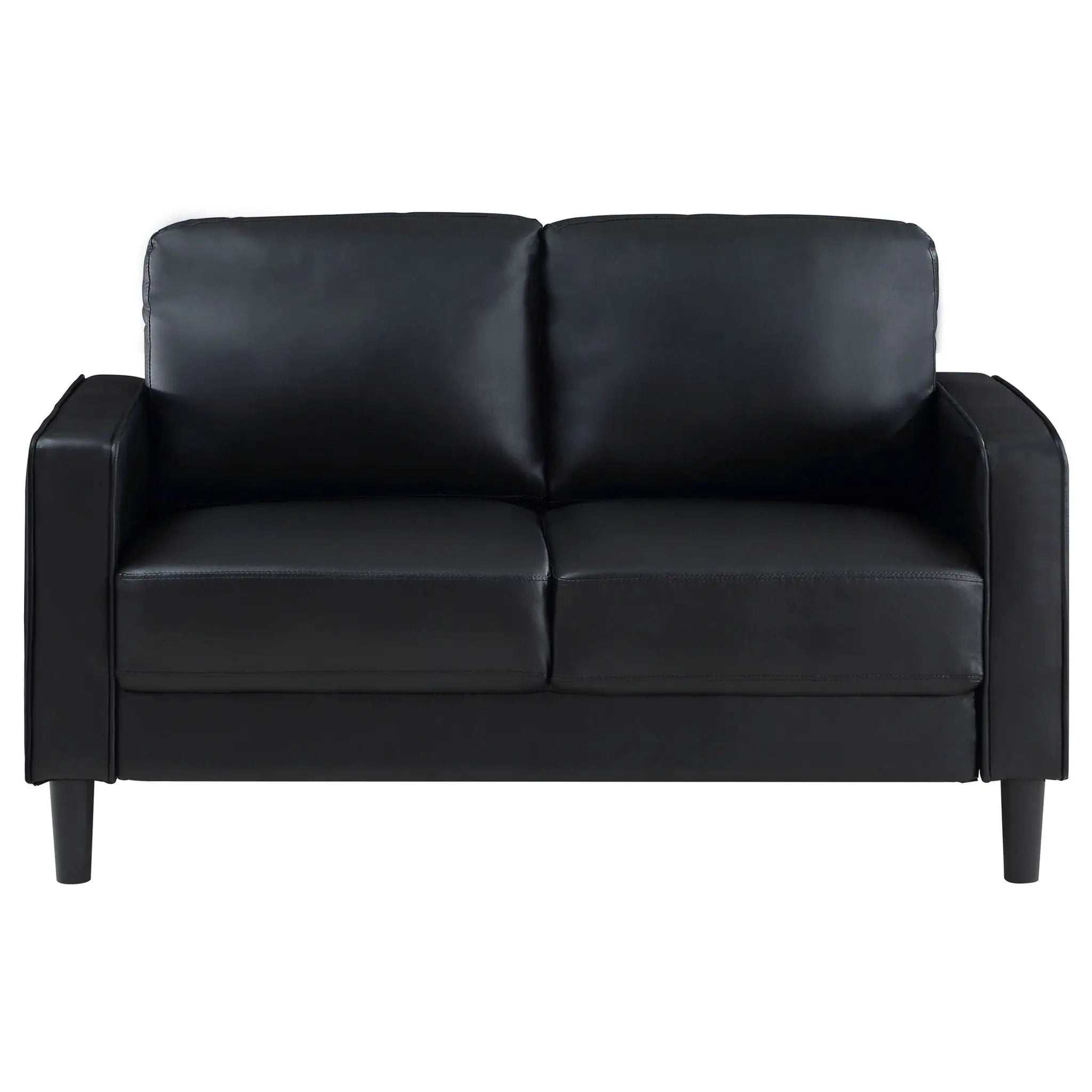 Ruth Upholstered Track Arm Loveseat Black by Unique Piece Furniture