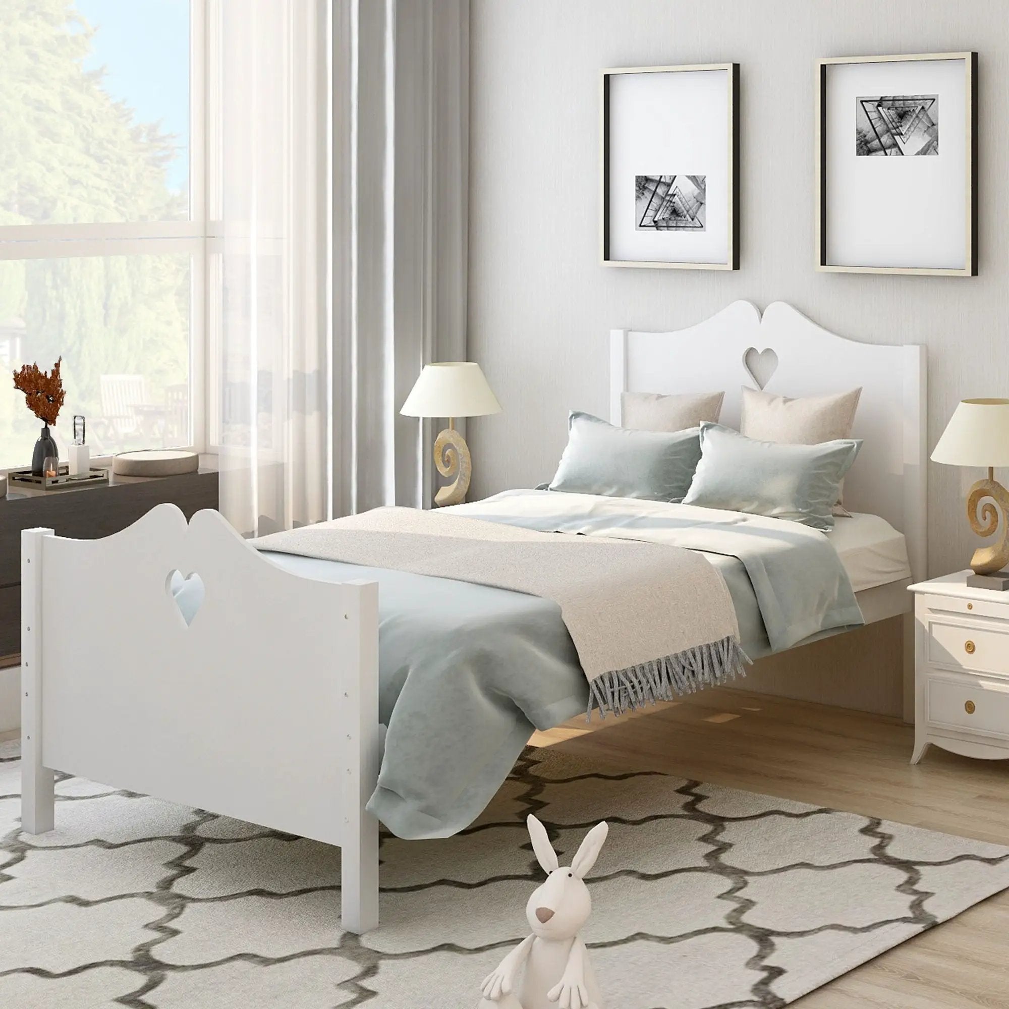 Platform Bed With Slat Support And Headboard And Footboard by HouseOfZazla