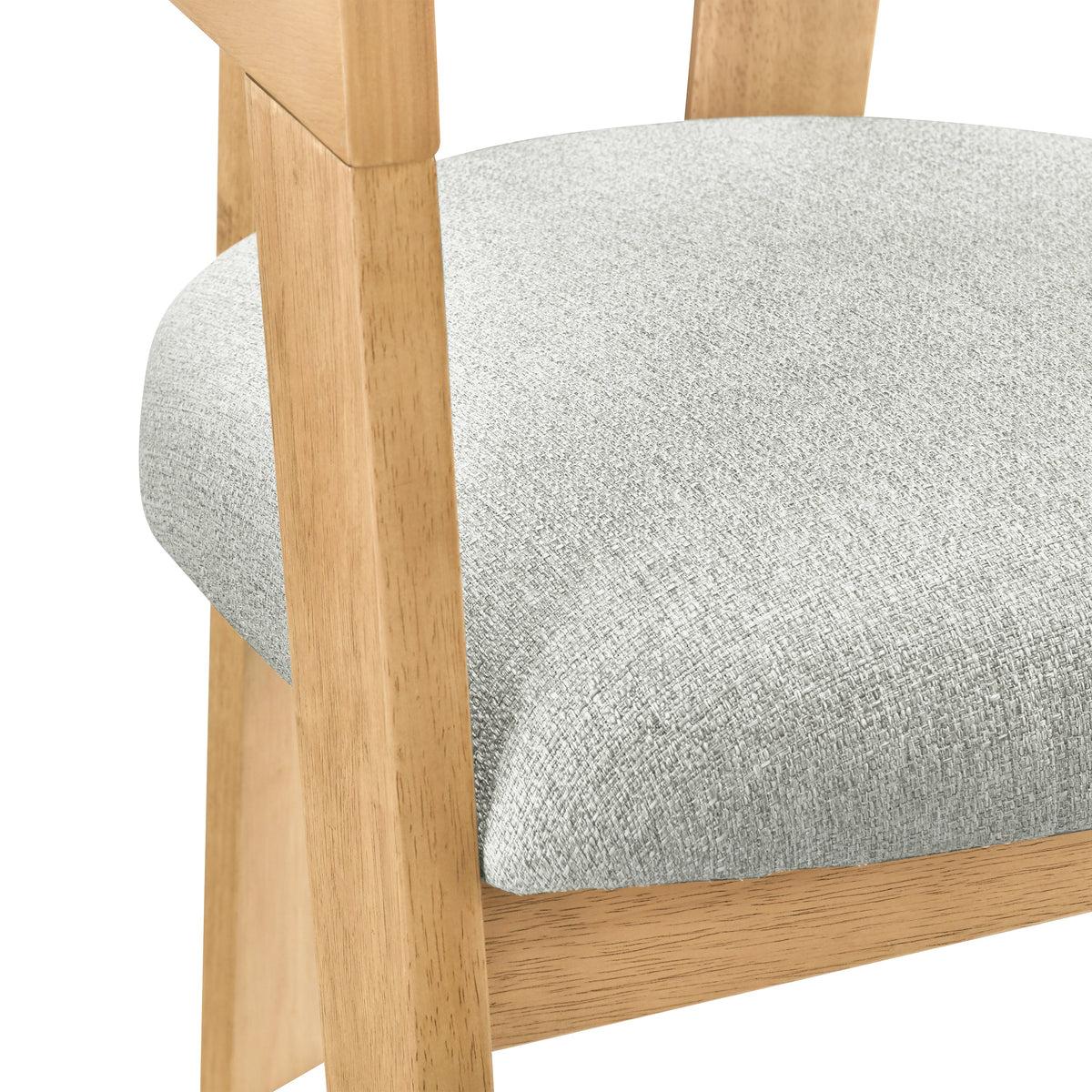 Modern Barrel Dining Chairs Set of 2 with Rubber Wood Frame - Grayish Green, photo 8 of 10