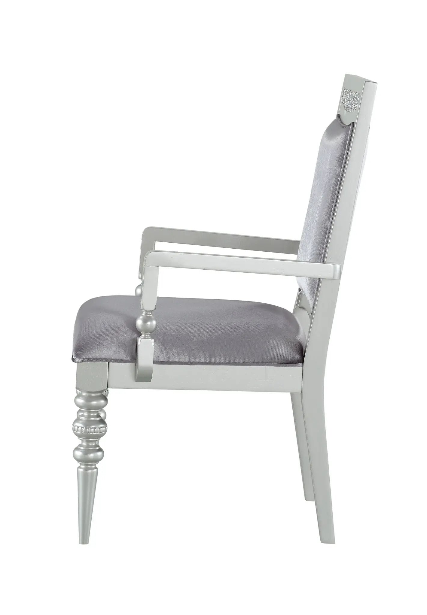 Maverick Arm Chair Set of 2 - Silver by HouseOfZazla