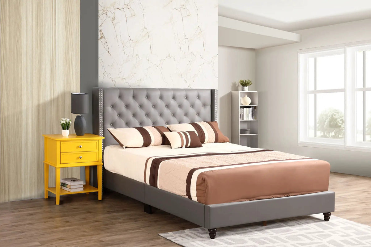 Nailhead Bed Transitional Vibrant by HouseOfZazla