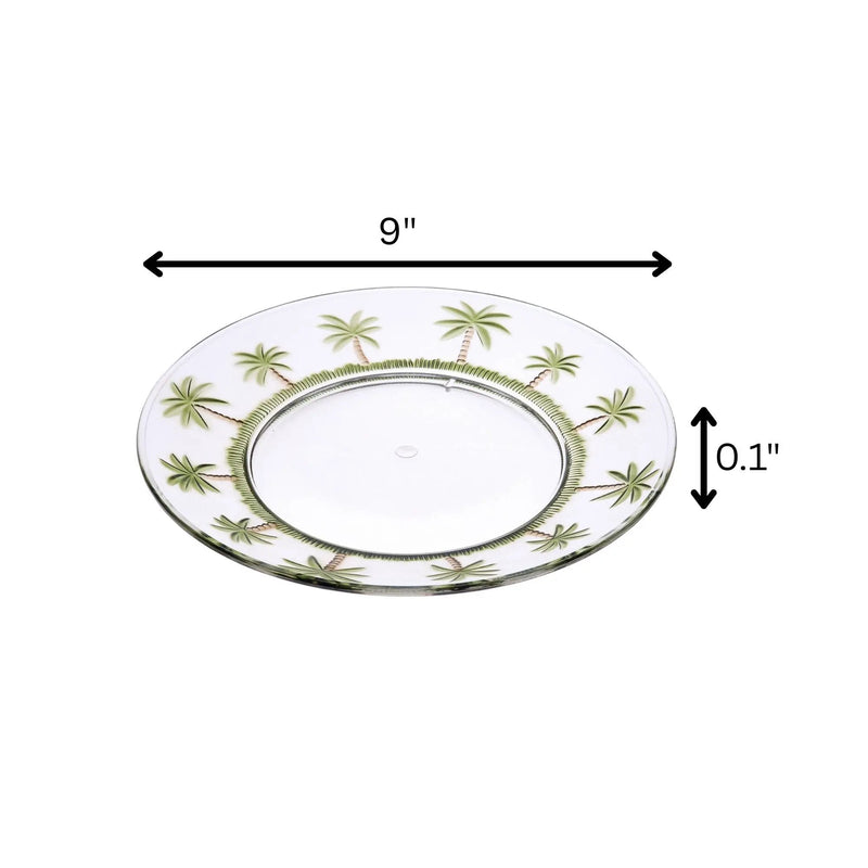 Palm Tree Design 9" Acrylic Dinner Plates (Set of 4) by HouseOfZazla