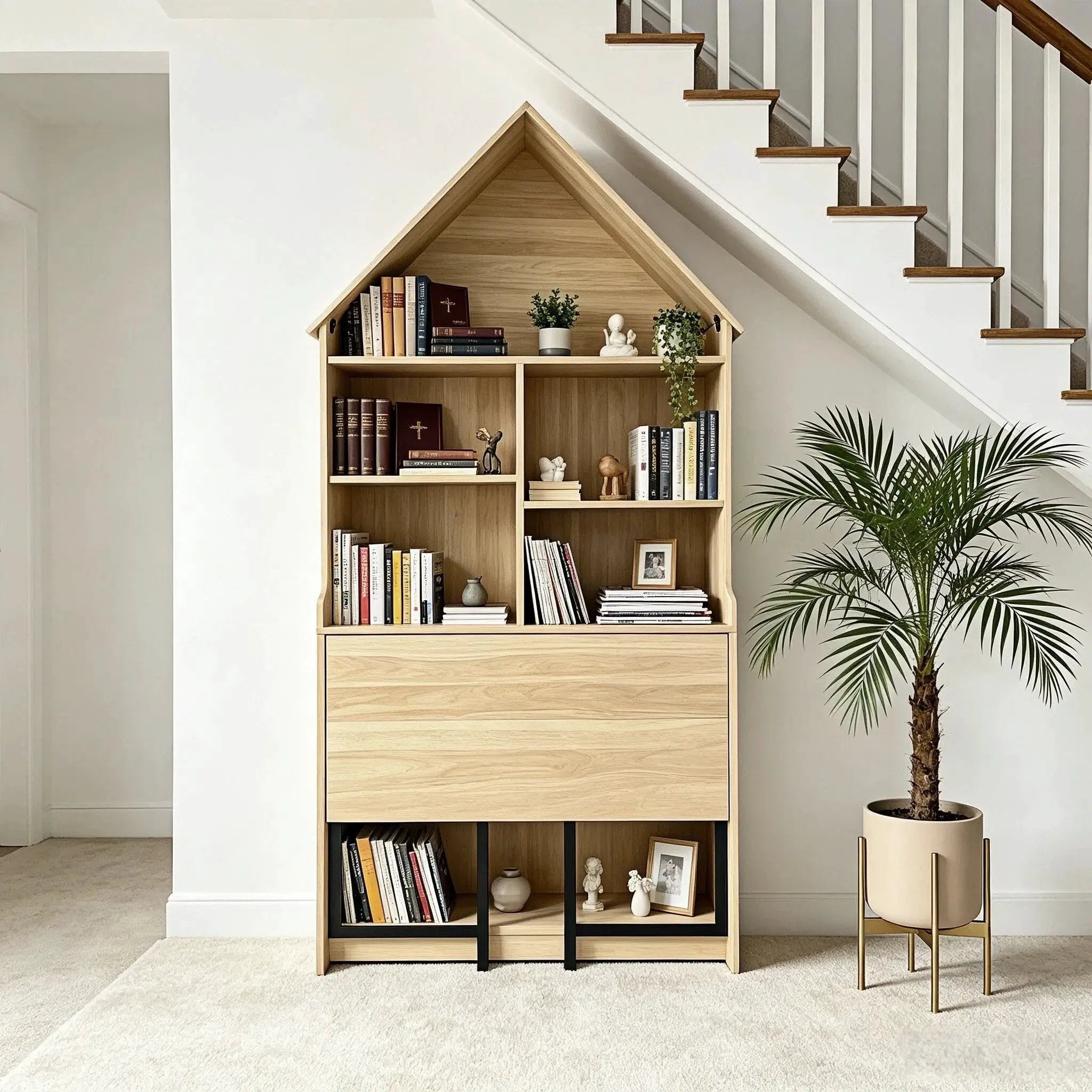 Folding Craft Desk with Storage Shelves by HouseOfZazla
