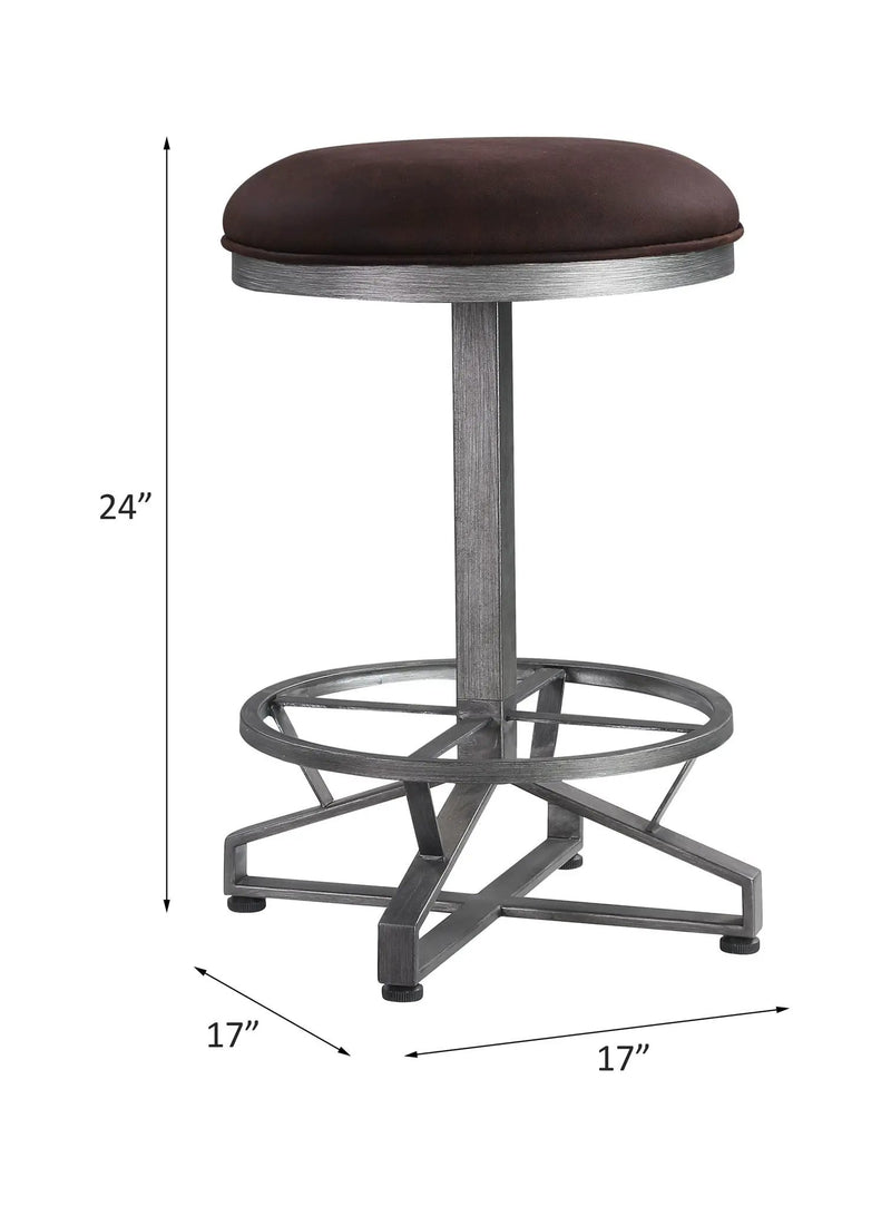 Evangeline - Counter Height Stool (Set of 2) - Rustic Brown Fabric & Black by Unique Piece Furniture
